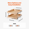 VEVOR 2 Tier Pull Out Cabinet Organizer, 20"W x 21"D Cabinet Drawer, Soft Close Slide out Shelf, Heavy-Duty Sliding Wood Drawer, Adjustable Base Cabinet Organization for Kitchen Pantry Bathroom