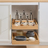 VEVOR 2 Tier Pull Out Cabinet Organizer, 20"W x 21"D Cabinet Drawer, Soft Close Slide out Shelf, Heavy-Duty Sliding Wood Drawer, Adjustable Base Cabinet Organization for Kitchen Pantry Bathroom