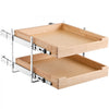 VEVOR 2 Tier Pull Out Cabinet Organizer, 20"W x 21"D Cabinet Drawer, Soft Close Slide out Shelf, Heavy-Duty Sliding Wood Drawer, Adjustable Base Cabinet Organization for Kitchen Pantry Bathroom