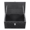 VEVOR Heavy Duty Aluminum Truck Bed Tool Box, Stripes Plated Tool Box with Side Handle and Lock Keys, Storage Toolbox Chest Organizer for Trailer, Pickup, Truck Bed, RV, 20"x12"x9.5", Black