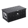 VEVOR Heavy Duty Aluminum Truck Bed Tool Box, Stripes Plated Tool Box with Side Handle and Lock Keys, Storage Toolbox Chest Organizer for Trailer, Pickup, Truck Bed, RV, 20"x12"x9.5", Black