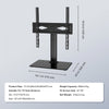 VEVOR TV Stand Mount, Swivel Universal TV Stand for 32 to 55 inch TVs, Height Adjustable Portable Floor TV Stand with Tempered Glass Base for Bedroom, Living Room