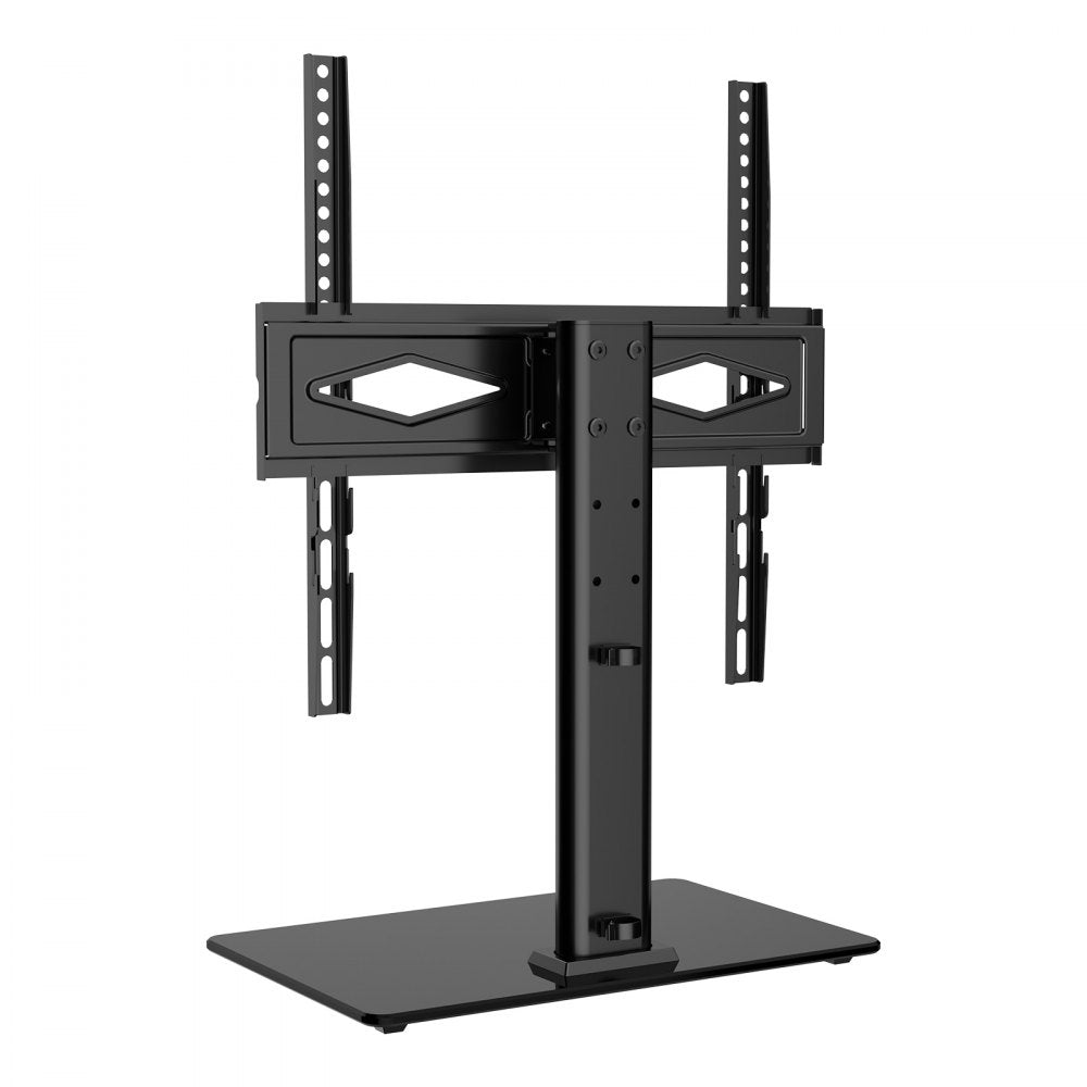 VEVOR TV Stand Mount, Swivel Universal TV Stand for 32 to 55 inch TVs, Height Adjustable Portable Floor TV Stand with Tempered Glass Base for Bedroom, Living Room