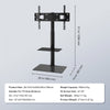 VEVOR TV Stand Mount, Swivel Tall TV Stand for 32 to 65 inch TVs, Height Adjustable Portable Floor TV Stand with Tempered Glass Base for Bedroom, Living Room