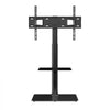 VEVOR TV Stand Mount, Swivel Tall TV Stand for 32 to 65 inch TVs, Height Adjustable Portable Floor TV Stand with Tempered Glass Base for Bedroom, Living Room