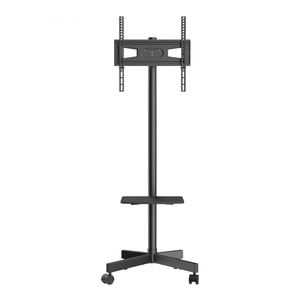 VEVOR Mobile TV Stand, Mobile TV Cart for 23 to 60 inch TVs, Height Adjustable Portable TV Stand with Wheels, with A Tray for Audio-Visual Devices, Rolling TV Stand with Mount for Bedroom, Living Room