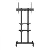 VEVOR Mobile TV Stand, Mobile TV Cart for 32 to 70 inch TVs, Height Adjustable Portable TV Stand with Wheels, Double Tray for Audio-Visual Devices, Rolling TV Stand with Mount for Bedroom, Living Room