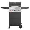 VEVOR Gas Grill, 3 Burner Propane Gas Grill with Spacious 338 SQ.In Grilling Area, Carbon Steel Enamel Grates, Outdoor 36,000 BTU Patio Garden BBQ Grills with Foldable Side Shelves, Carbon Steel