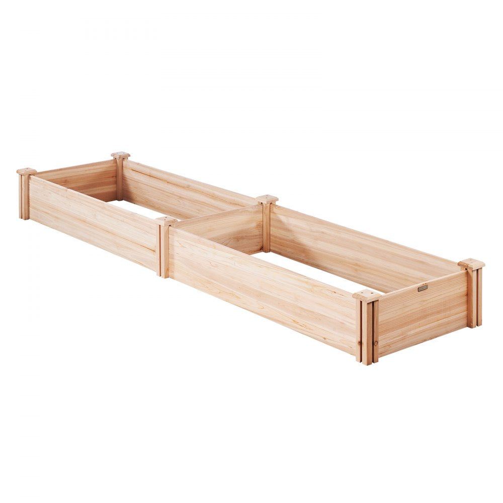 VEVOR Raised Garden Bed, 7.9 x 2 x 0.8 ft Wooden Planter Box, Outdoor Planting Boxes with Open Base, for Growing Flowers/Vegetables/Herbs in Backyard/Garden/Patio/Balcony, Burlywood