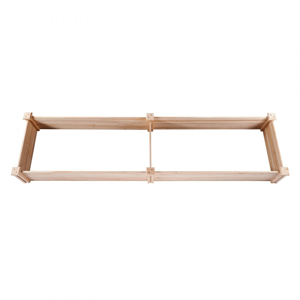 VEVOR Raised Garden Bed, 7.9 x 2 x 0.8 ft Wooden Planter Box, Outdoor Planting Boxes with Open Base, for Growing Flowers/Vegetables/Herbs in Backyard/Garden/Patio/Balcony, Burlywood