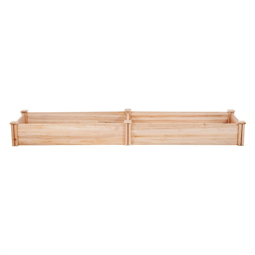VEVOR Raised Garden Bed, 7.9 x 2 x 0.8 ft Wooden Planter Box, Outdoor Planting Boxes with Open Base, for Growing Flowers/Vegetables/Herbs in Backyard/Garden/Patio/Balcony, Burlywood