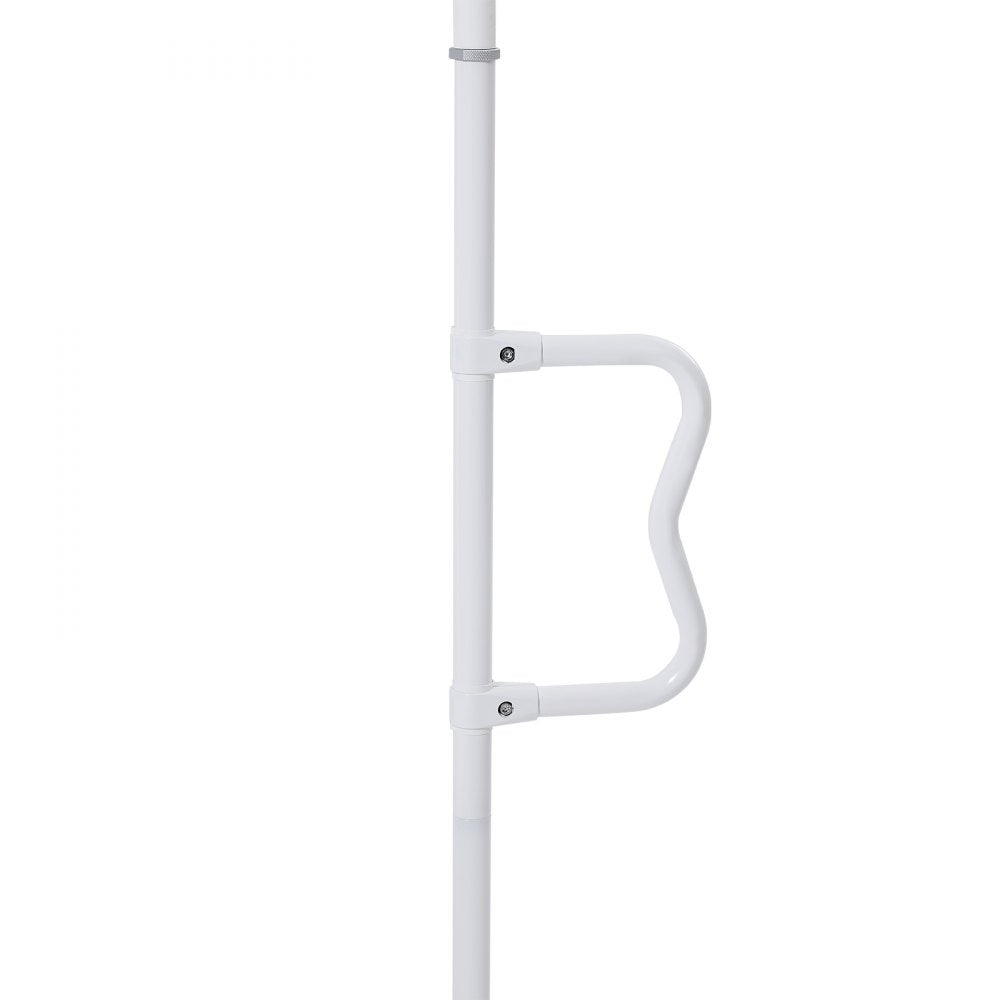 VEVOR Floor-to-Ceiling Transfer Pole, Tension Mounted Bathroom Grab Bar with Anti-Slip Curve Handle, 300 Lbs Capacity Security Pole for Elderly, Ideal Senior Safety Pole for 7-10 Ft Ceilings, White