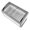 VEVOR Commercial Ice Cream Display Case, 12.8 Cu.ft Chest Freezer, -19 to 3℉ Temp Adjustable Mobile Top Deep Freezer with 4 Wire Baskets, 2 Sliding Glass Doors, Locking Casters & LED Strip Lighting