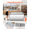 VEVOR Commercial Ice Cream Display Case, 16.3 Cu.ft Chest Freezer, -19 to 3℉ Temp Adjustable Mobile Top Deep Freezer with 5 Wire Baskets, 2 Sliding Glass Doors, Locking Casters & LED Strip Lighting