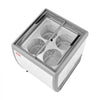 VEVOR Commercial Ice Cream Display Case, 5.6 Cu.ft Chest Freezer, Restaurant Gelato Dipping Cabinet Top Deep Freezer with Locking Casters, Sliding Glass Door, LED Lighting, Hold 4 Ice Cream Tubs