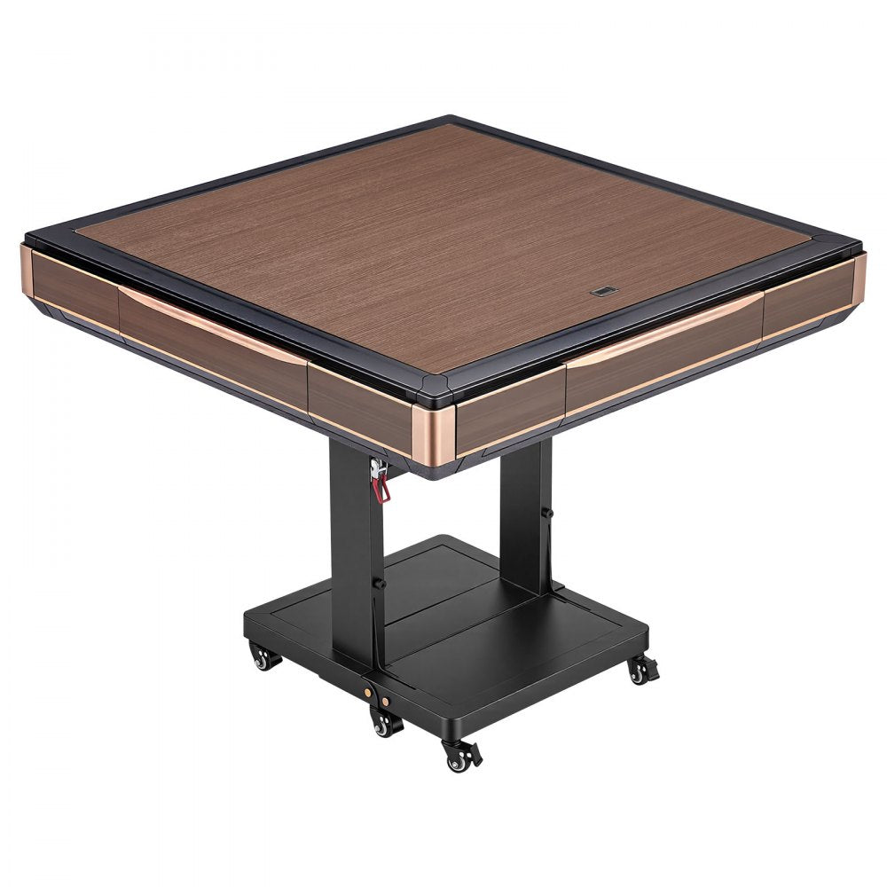 VEVOR Automatic Mahjong Table Roller Coaster Style 40 mm Folding Table&Base, Chinese/Filipino/American Mahjong, 2 Sets of 164 Tiles, 39 x 39 in, with 6 Wheels Hard Tabletop Cover Cup Holders, Wine Red