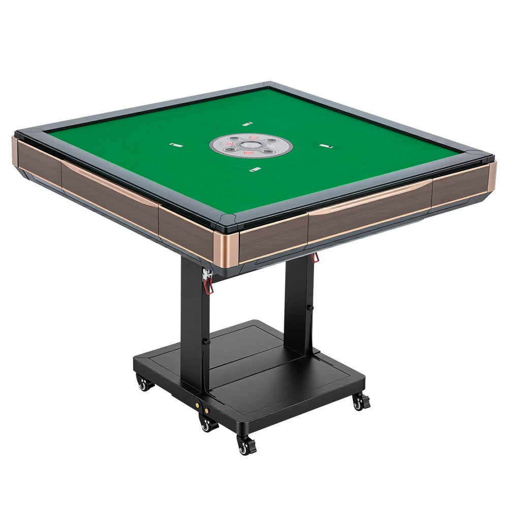 VEVOR Automatic Mahjong Table Roller Coaster Style 40 mm Folding Table&Base, Chinese/Filipino/American Mahjong, 2 Sets of 164 Tiles, 39 x 39 in, with 6 Wheels Hard Tabletop Cover Cup Holders, Wine Red