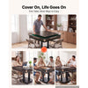 VEVOR Automatic Mahjong Table Roller Coaster Style 40 mm Folding Table&Base, Chinese/Filipino/American Mahjong, 2 Sets of 164 Tiles, 39 x 39 in, with 6 Wheels, Hard Tabletop Cover, Cup Holders, Brown