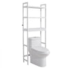 VEVOR Over the Toilet Storage, 3-Tier Adjustable Over Toilet Bathroom Organizer, Bamboo Storage Shelf Rack with 3 Hooks, Freestanding Easy Assembly Laundry Space Saver, Fit Most Toilets, White