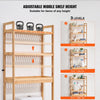 VEVOR Over the Toilet Storage, 3-Tier Adjustable Over Toilet Bathroom Organizer, Bamboo Storage Shelf Rack with 3 Hooks, Freestanding Easy Assembly Laundry Space Saver, Fit Most Toilets