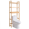 VEVOR Over the Toilet Storage, 3-Tier Adjustable Over Toilet Bathroom Organizer, Bamboo Storage Shelf Rack with 3 Hooks, Freestanding Easy Assembly Laundry Space Saver, Fit Most Toilets