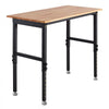 VEVOR Adjustable Workbench, 1500 lbs Capacity, 48 x 24 Inch Oak Wood Top Workbench with 26.3-40.2 Inch Height Adjustment, Heavy-Duty Hardwood Worktable for Garage, Workshop, Home, Office, Commercial