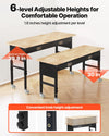 VEVOR 60-inch Adjustable Workbench, 1500 lbs Load Capacity, Garage Workbench with Drawer, Power Outlet, Wheels, and Pegboard, Heavy Duty Oak Wood Top Work Table for Garage, Workshop, Office, and Home