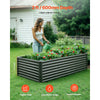 VEVOR Metal Raised Garden Bed, 8 x 4 x 2 ft Outdoor Galvanized Planter Garden Box, Open Bottom Design, Large Planter Raised Bed for Growing Vegetables, Flowers, Herbs, and Succulents, Dark Gray