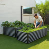 VEVOR Metal Raised Garden Bed, 8 x 4 x 2 ft Outdoor Galvanized Planter Garden Box, Open Bottom Design, Large Planter Raised Bed for Growing Vegetables, Flowers, Herbs, and Succulents, Dark Gray