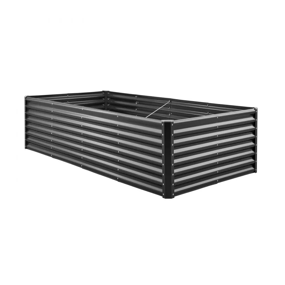 VEVOR Metal Raised Garden Bed, 8 x 4 x 2 ft Outdoor Galvanized Planter Garden Box, Open Bottom Design, Large Planter Raised Bed for Growing Vegetables, Flowers, Herbs, and Succulents, Dark Gray