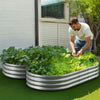 VEVOR Metal Raised Garden Bed, 6 x 3 x 1 ft Outdoor Galvanized Planter Garden Box, Open Bottom Design, Large Planter Raised Bed for Growing Vegetables, Flowers, Herbs, Succulents, Galvanized Color