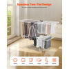 VEVOR Clothes Drying Rack, 2-Tier Foldable Laundry Dryer Rack with Sock Clips & 31 Dry Rods, Metal Height Adjustable Drying Racks for Outdoor & Indoor, Free-Standing & Space-Saving Hanger, White