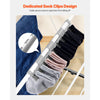 VEVOR Clothes Drying Rack, 2-Tier Foldable Laundry Dryer Rack with Sock Clips & 31 Dry Rods, Metal Height Adjustable Drying Racks for Outdoor & Indoor, Free-Standing & Space-Saving Hanger, White
