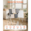 VEVOR Clothes Drying Rack, 2-Tier Telescopic Laundry Dryer Rack, Stainless Steel Drying Racks with 30 Windproof Holes and 2 Shoe Hooks, Free-Standing and Portable Hanger for Outdoor & Indoor Use