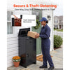 VEVOR Package Delivery Box for Outside 38.78 in Large Metal Parcel Drop Box, for Porch, Curbside & House Storage, Lockable Anti-Theft Waterproof Weatherproof, Thick Secure Mailbox for Outdoor, Black