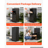 VEVOR Package Delivery Box for Outside 44.49 in Large Metal Parcel Drop Box, for Porch, Curbside & House Storage, Lockable Anti-Theft Waterproof Weatherproof, Thick Secure Mailbox for Outdoor, Black
