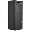 VEVOR Package Delivery Box for Outside 44.49 in Large Metal Parcel Drop Box, for Porch, Curbside & House Storage, Lockable Anti-Theft Waterproof Weatherproof, Thick Secure Mailbox for Outdoor, Black