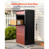 VEVOR Package Delivery Box for Outside 44.09 in Large Metal Parcel Drop Box, for Porch, Curbside & House Storage, Lockable Anti-Theft Waterproof Weatherproof, Secure Mailbox for Outdoor, Black & Brown