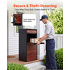 VEVOR Package Delivery Box for Outside 44.09 in Large Metal Parcel Drop Box, for Porch, Curbside & House Storage, Lockable Anti-Theft Waterproof Weatherproof, Secure Mailbox for Outdoor, Black & Brown