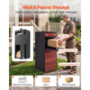 VEVOR Package Delivery Box for Outside 44.09 in Large Metal Parcel Drop Box, for Porch, Curbside & House Storage, Lockable Anti-Theft Waterproof Weatherproof, Secure Mailbox for Outdoor, Black & Brown