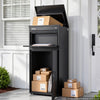 VEVOR Package Delivery Box for Outside 43.31 in Large Metal Parcel Drop Box, for Porch, Curbside & House Storage, Lockable Anti-Theft Waterproof Weatherproof, Thick Secure Mailbox for Outdoor, Black