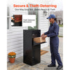 VEVOR Package Delivery Box for Outside 47.24 in Large Metal Parcel Drop Box, for Porch, Curbside & House Storage, Lockable Anti-Theft Waterproof Weatherproof, Thick Secure Mailbox for Outdoor, Black
