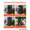 VEVOR Package Delivery Box for Outside 47.24 in Large Metal Parcel Drop Box, for Porch, Curbside & House Storage, Lockable Anti-Theft Waterproof Weatherproof, Thick Secure Mailbox for Outdoor, Black