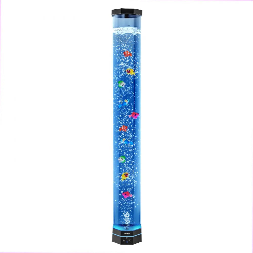 VEVOR Sensory Bubble Tube Lamp, 3.3 ft Bubble Fish Tube, Sensory Aquarium Lamp with 10 Floating Fish & 16 Color Effects, Remote Control, Stress Relief Calming Light for Bedroom Living Room Home Decor