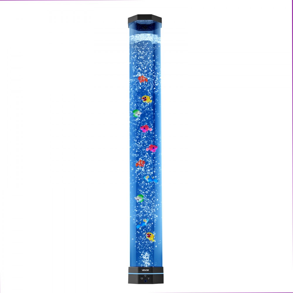 VEVOR Sensory Bubble Tube Lamp, 3.3 ft Bubble Fish Tube, Sensory Aquarium Lamp with 10 Floating Fish & 16 Color Effects, Remote Control, Stress Relief Calming Light for Bedroom Living Room Home Decor