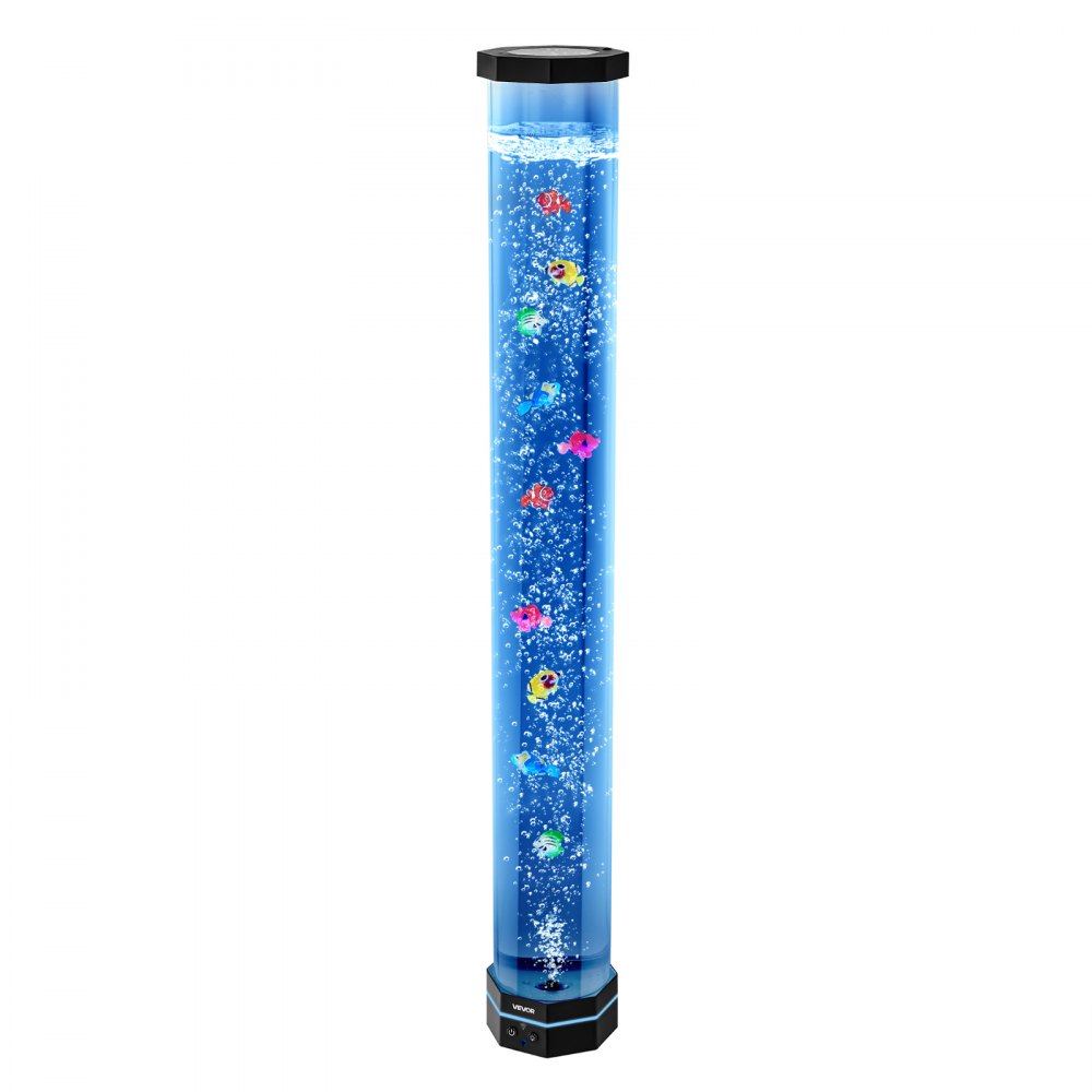 VEVOR Sensory Bubble Tube Lamp, 3.3 ft Bubble Fish Tube, Sensory Aquarium Lamp with 10 Floating Fish & 16 Color Effects, Remote Control, Stress Relief Calming Light for Bedroom Living Room Home Decor