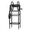 VEVOR Freestanding Garden Hose Reel, Holds 200 Feet of 5/8-inch Hose, Wall Mount or Ground Mount, Detachable Holder Stand with Storage Rack, 5 ft Leader Hose, Brass Fitting, 4 Spikes, for Backyards