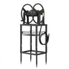 VEVOR Freestanding Garden Hose Reel, Holds 200 Feet of 5/8-inch Hose, Wall Mount or Ground Mount, Detachable Holder Stand with Storage Rack, 5 ft Leader Hose, Brass Fitting, 4 Spikes, for Backyards