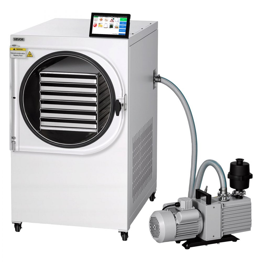 VEVOR Vacuum Freeze Dryer Machine, 22-33.1 lbs/Batch, 6 Trays, 10 Presets for Fruit Vegetable Meat, Durable Freestanding Freeze Drying Equipment with Wheel, App Control, LCD Touchscreen, Auto Defrost