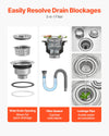 VEVOR 3-in-1 filter drainage system components overview